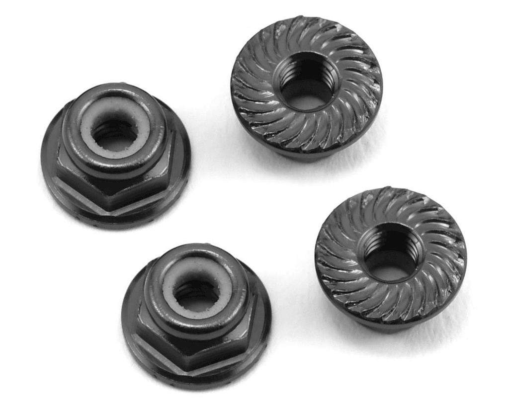 175RC Aluminum 4mm Serrated Locknuts (Grey)