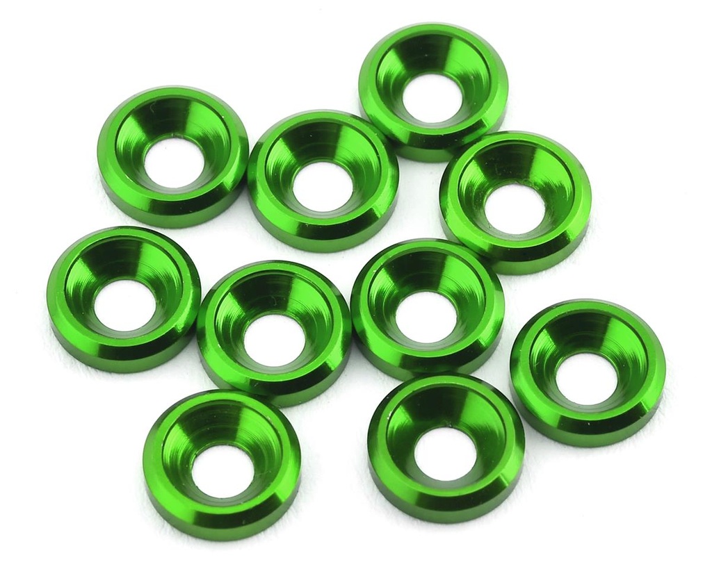 175RC Aluminum Flat Head High Load Spacer (Green) (10)
