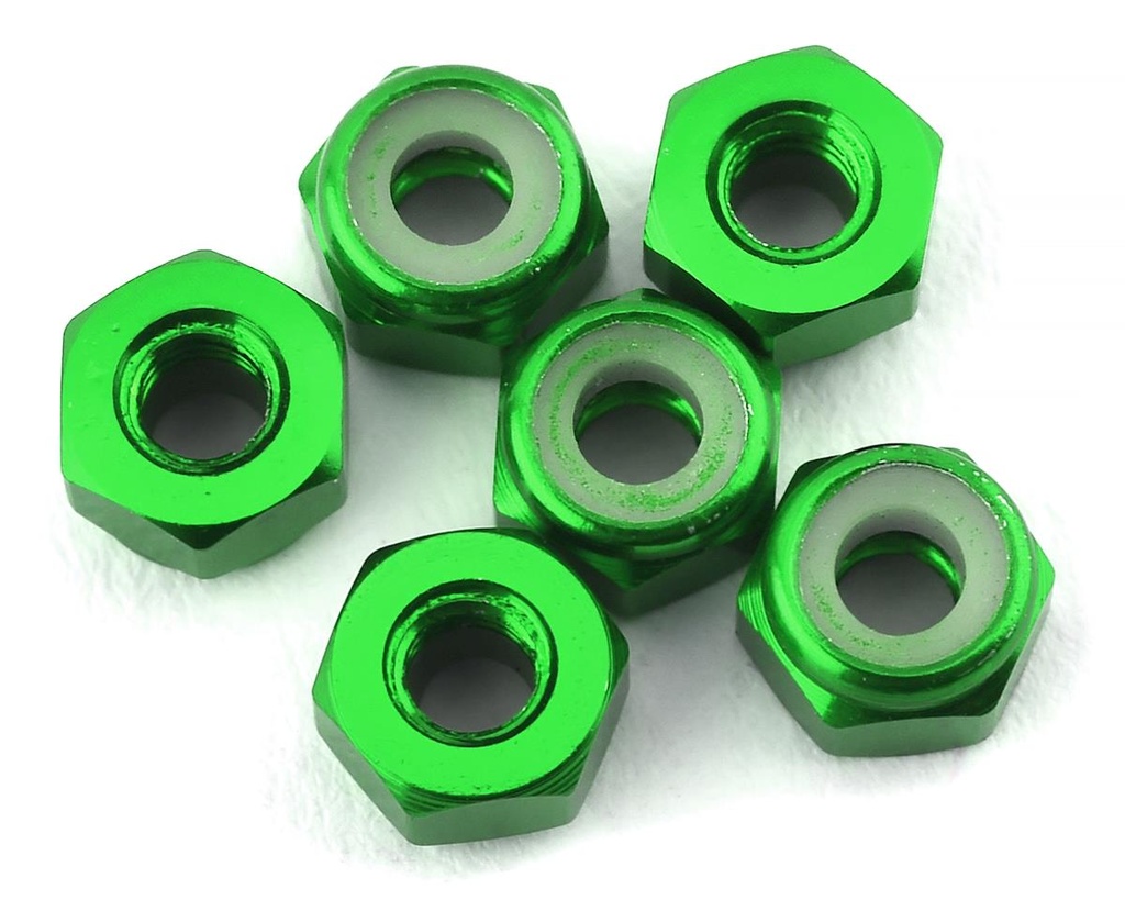 175RC Lightweight Aluminum M3 Lock Nuts (Green) (6)