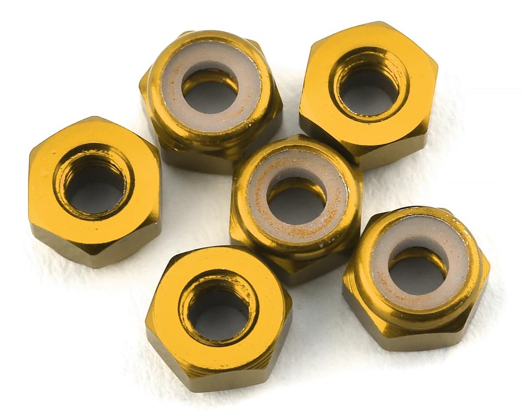 175RC Lightweight Aluminum M3 Lock Nuts (Gold) (6)