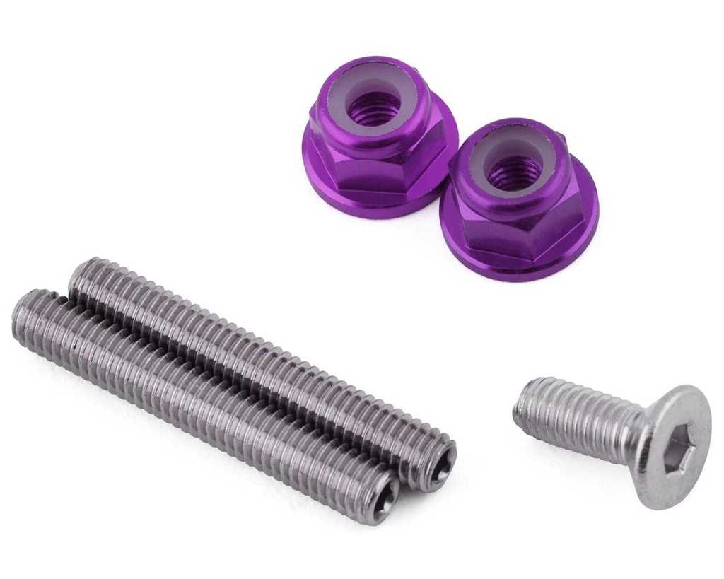175RC RB10 "Ti-Look" Lower Arm Studs (Purple) (2)