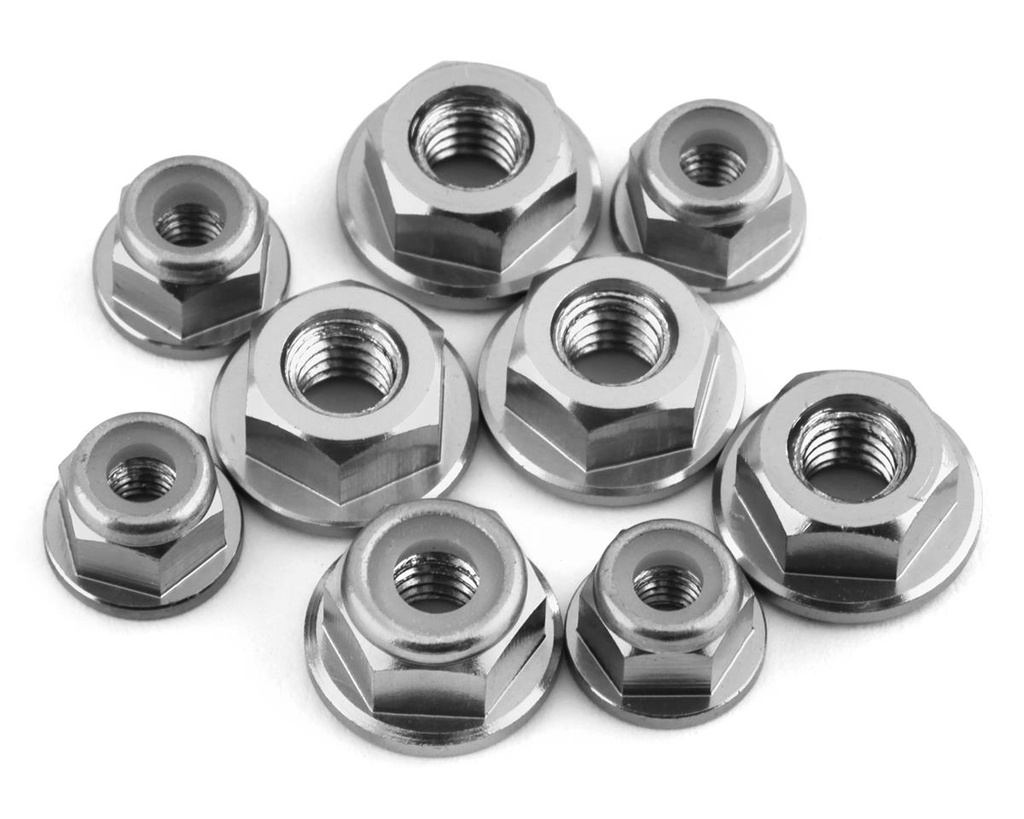 175RC Associated RB10 Aluminum Nut Kit (Silver)