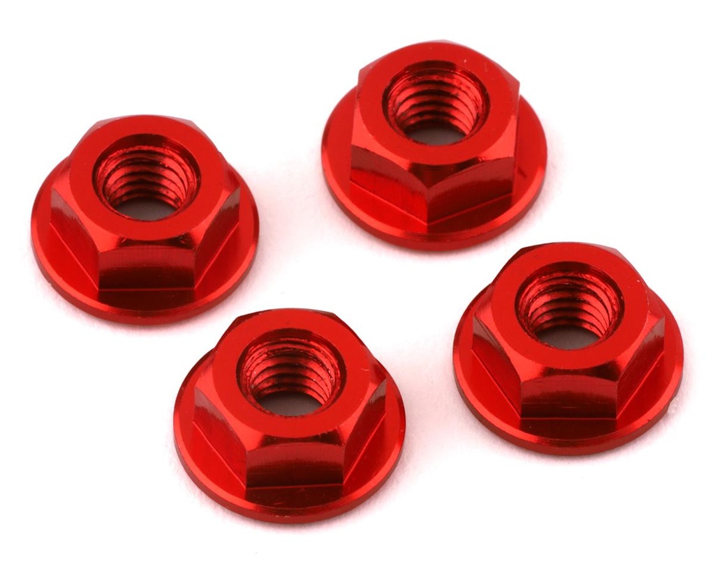 175RC Yokomo YZ-2 DTM 3.1 Aluminum Serrated Wheel Nuts (Red)