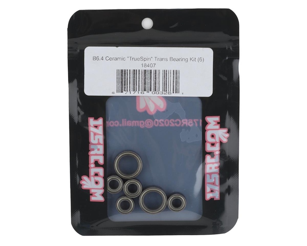 175RC RC10 B6.4/B6.4D Ceramic "TrueSpin" Trans Bearing Kit (6)