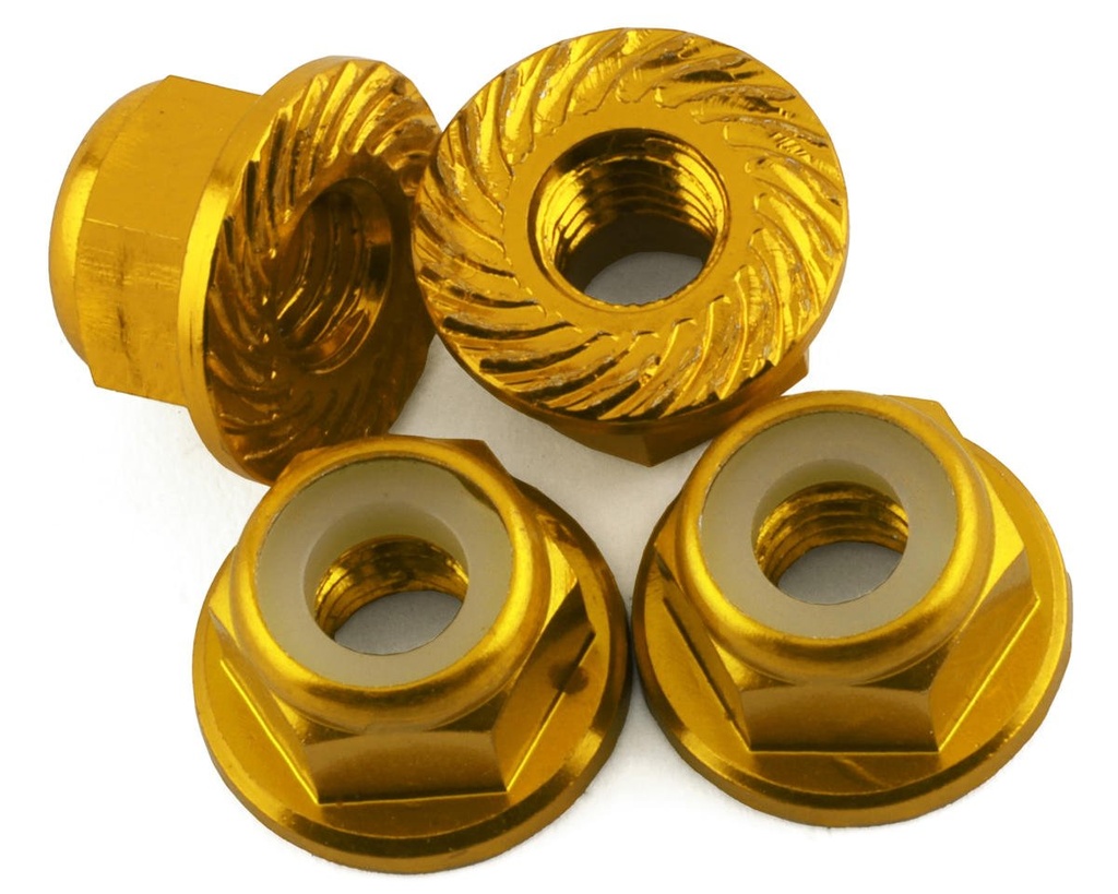 175RC 4mm Locking Wheel Nuts for Traxxas Hoss (Gold) (4)