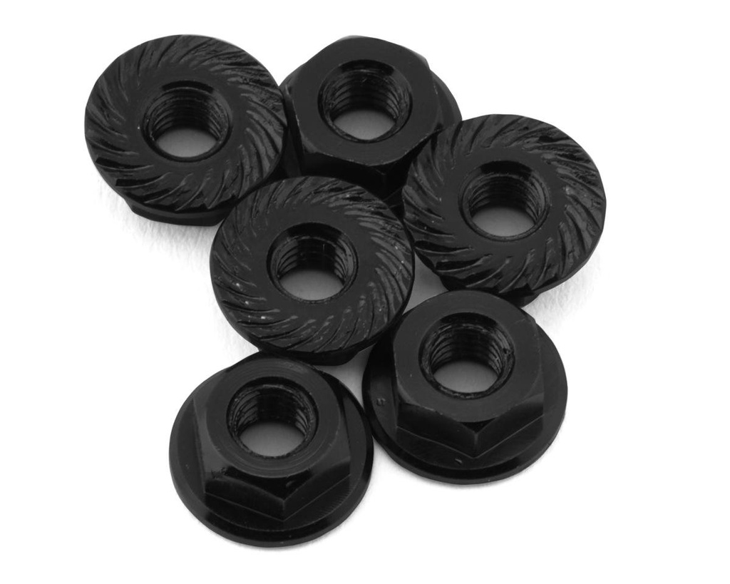 175RC Team Associated RC10B74.2D CE Aluminum Serrated Wheel Nuts (Black) (6)