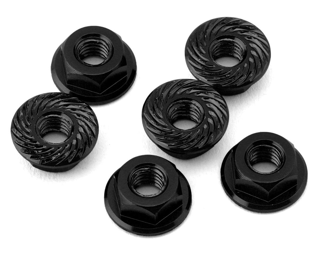 175RC Associated RC10B7 Serrated Wheel Nuts (Black) (6)