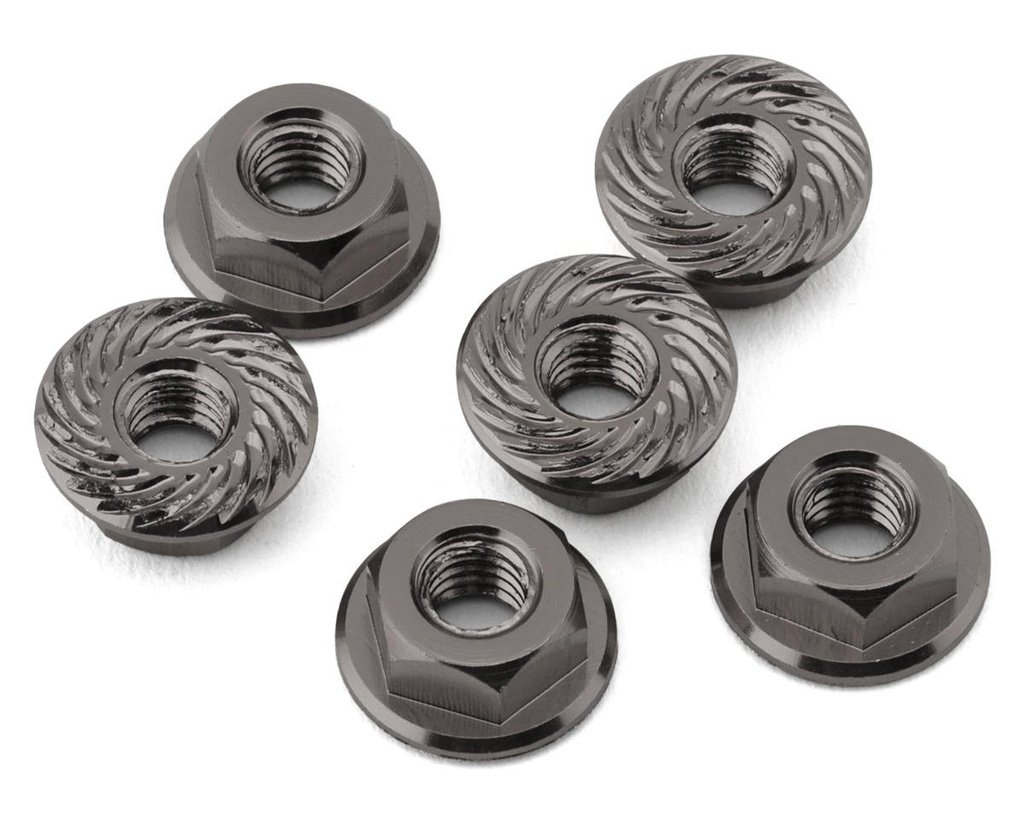 175RC Associated RC10B7 Serrated Wheel Nuts (Grey) (6)
