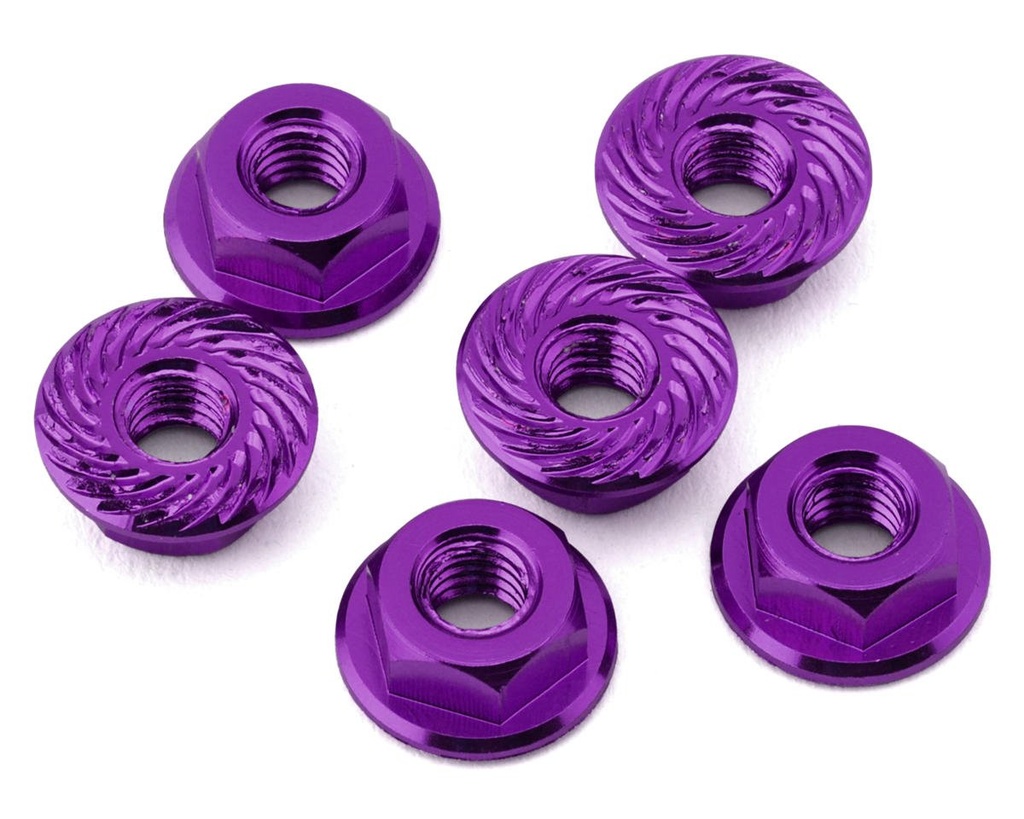 175RC Associated RC10B7 Serrated Wheel Nuts (Purple) (6)