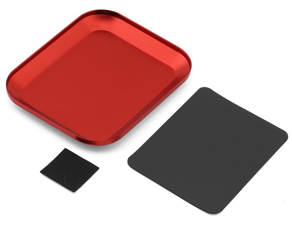 175RC Small Aluminum Parts Tray & Magnetic Screw Catcher (Red)