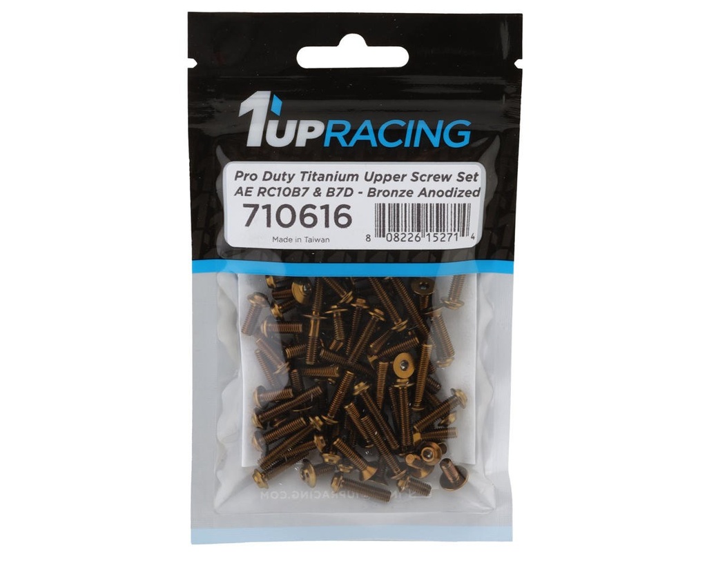 1UP Racing RC10B7/RC10B7D Pro Duty Titanium Upper Screw Set (Bronze) (73)