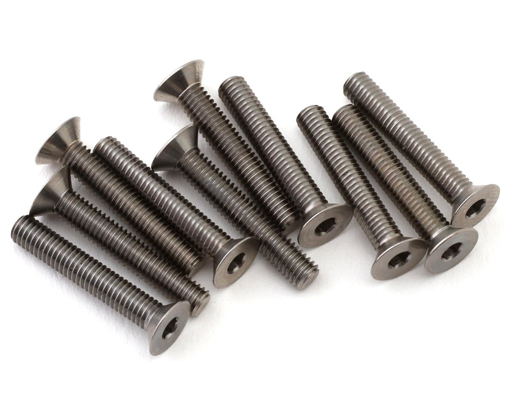 1UP Racing Titanium Pro Duty Flat Head Screws (10) (3x18mm)