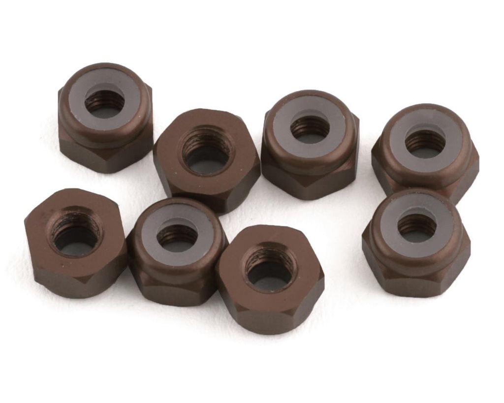 1UP Racing 3mm Aluminum Locknuts (Gunmetal) (8)