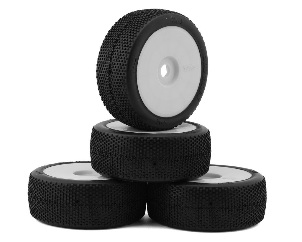 TZO Tires 201 1/8 Buggy Pre-Glued Tire Set (White) (4) (Ultra Soft)