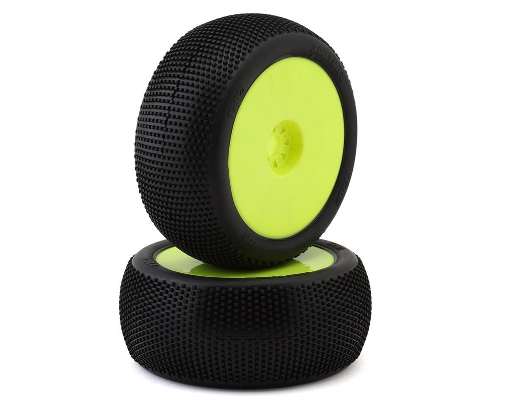 TZO Tires 202 1/8 Truggy Pre-Glued Tire Set (Yellow) (2) (Medium)