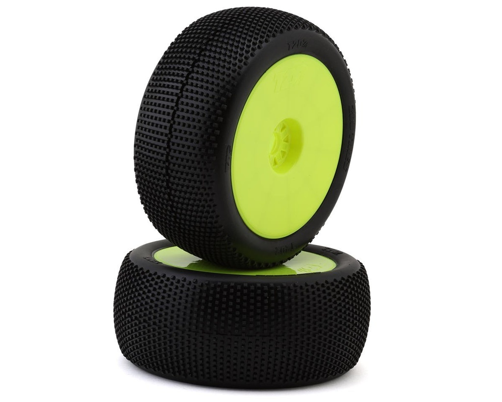 TZO Tires 202 1/8 Truggy Pre-Glued Tire Set (Yellow) (2) (Ultra Clay)