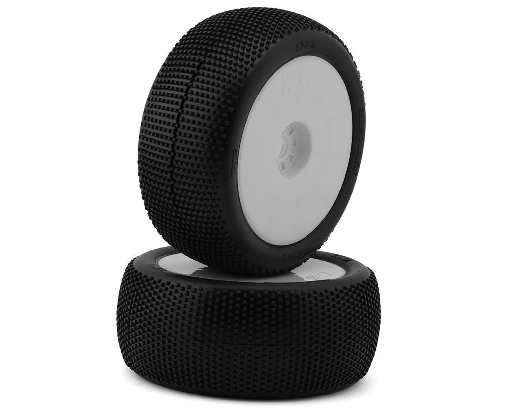 TZO Tires 202 1/8 Truggy Pre-Glued Tire Set (White) (2) (Supreme Clay)