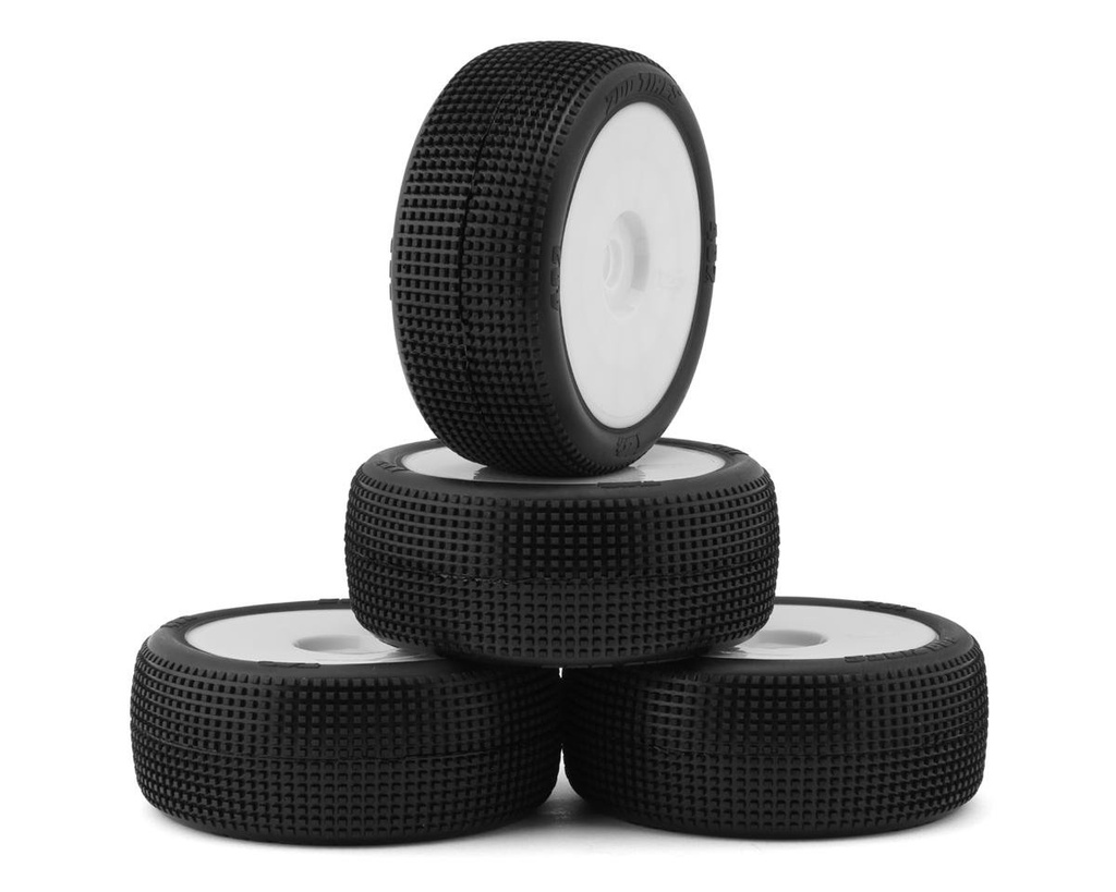 TZO Tires 402 1/8 Buggy Non-Glued Tire Set (White) (4) (Supreme Clay)