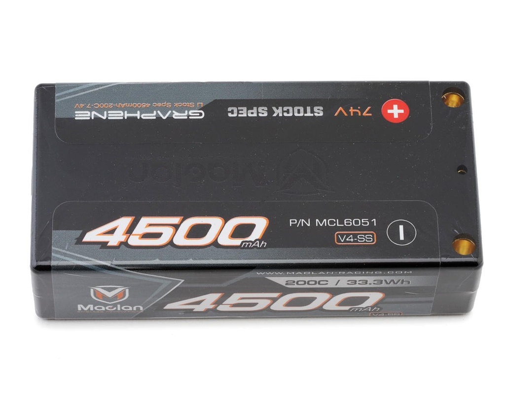 Maclan Graphene V4-SS 2S 200C Shorty LiPo Battery (7.4V/4500mAh)