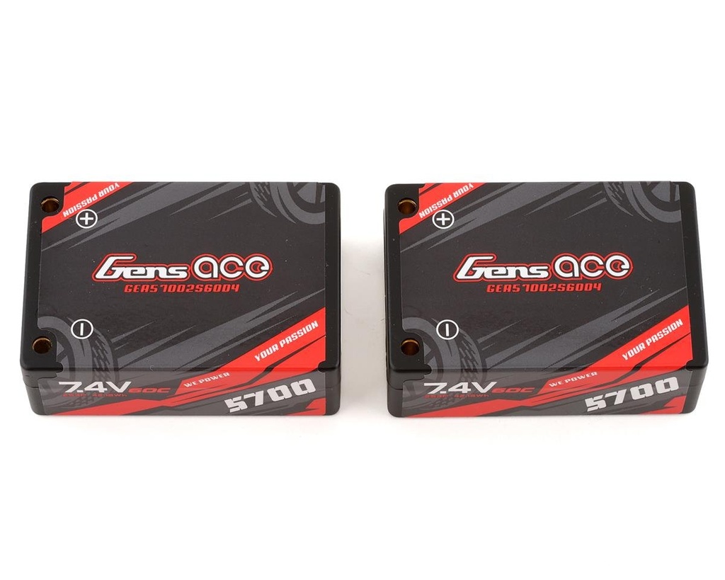 Gens Ace 2S LiPo Battery Saddle Pack 60C (7.4V/5700mAh)