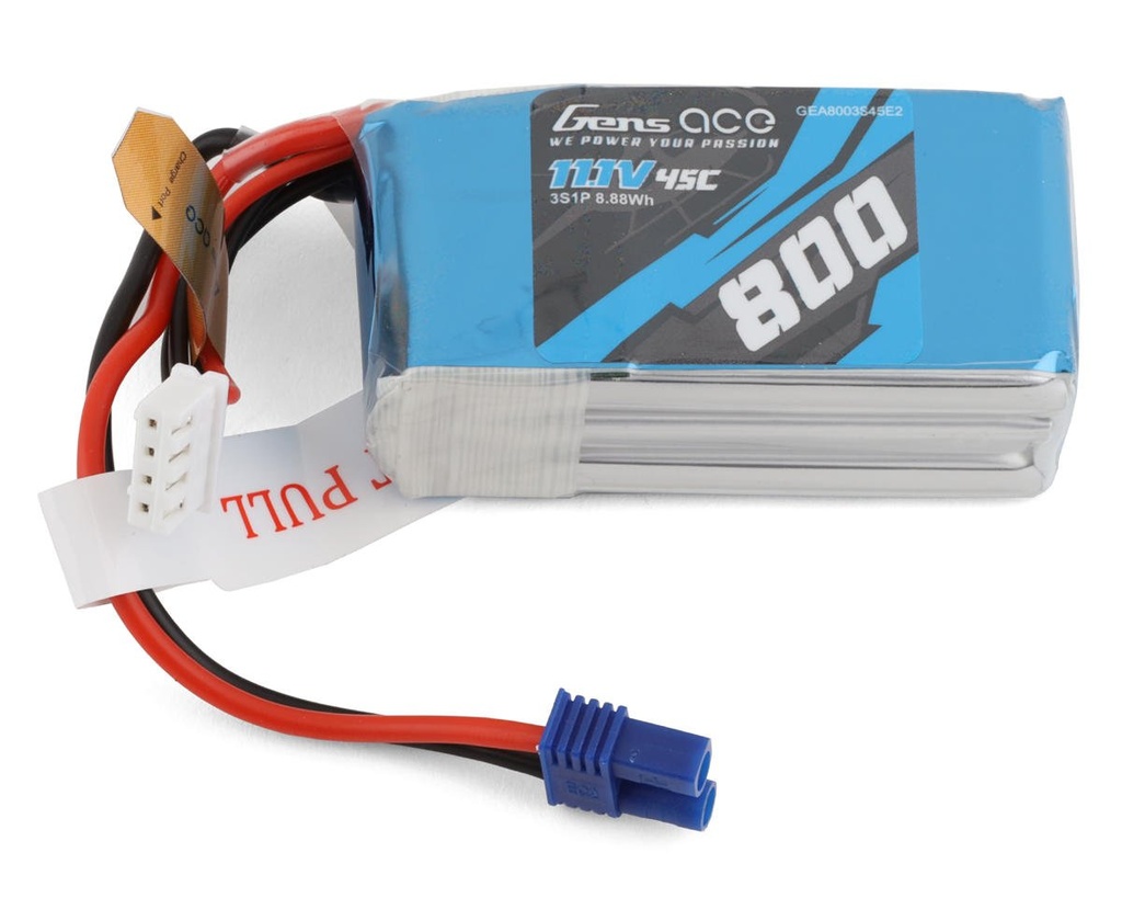 Gens Ace 3S LiPo Battery 45C (11.1V/800mAh)