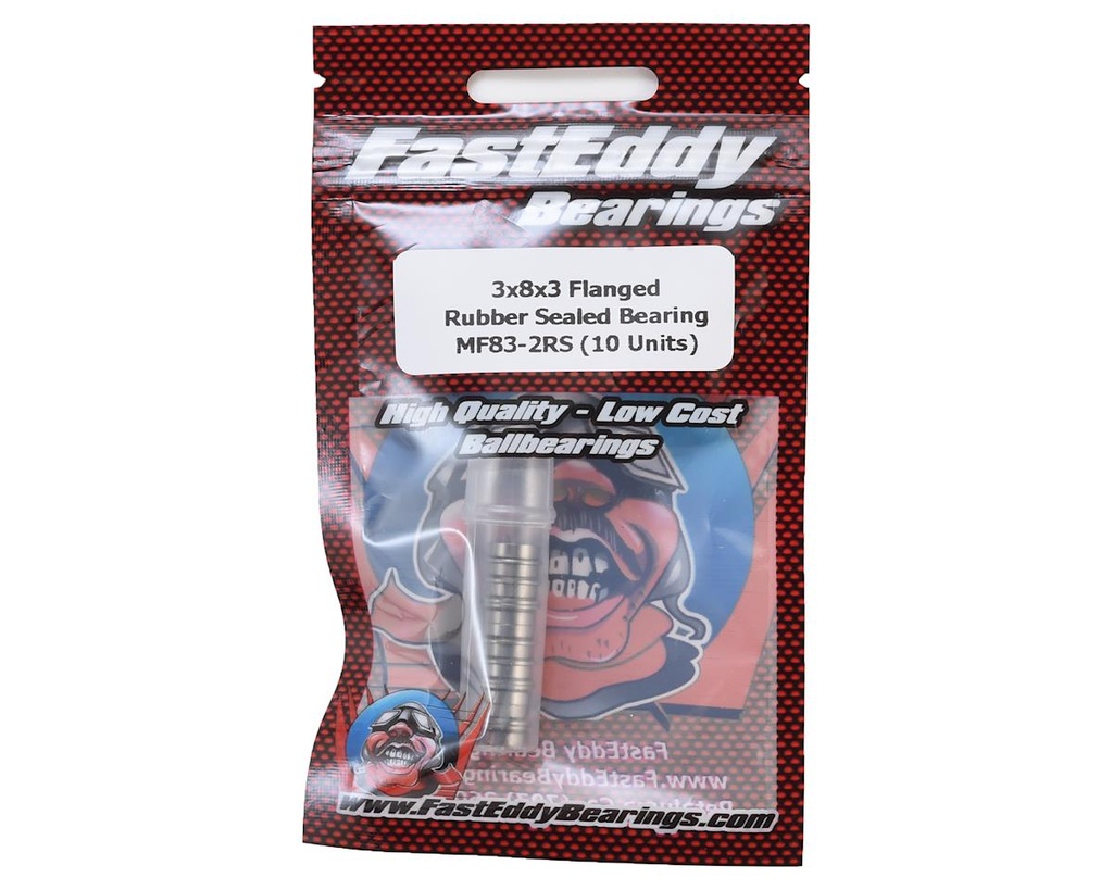 FastEddy 3x8x3mm Flanged Rubber Sealed Bearing (10)