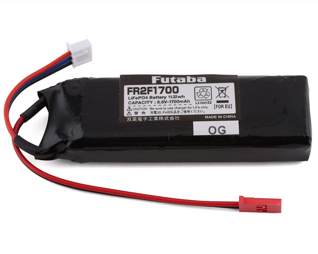 Futaba 2S LiFe Flat Receiver Battery Pack (6.6V/1700mAh)