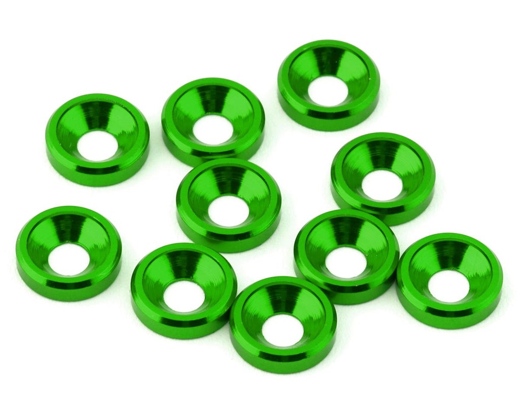 eXcelerate 3mm Countersunk Washers (Green) (10)