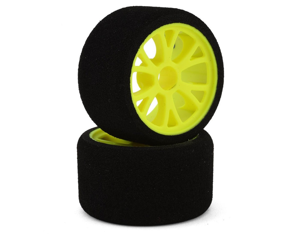 eXcelerate 1/12 Mounted Foam Front Tires (2) (XX Blue)