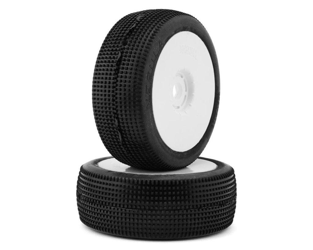Matrix Tires Nebula 1/8 Pre-Mounted Buggy Tires (White) (2) (Ultra Soft)