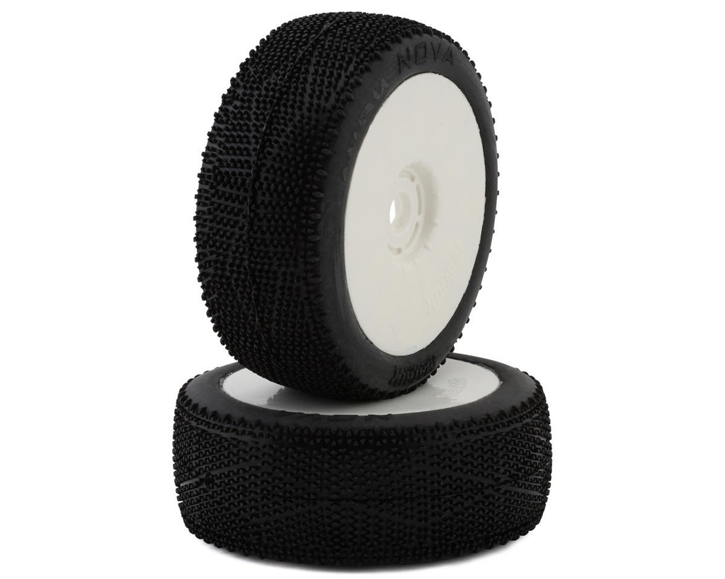 Matrix Tires Nova 1/8 Pre-Mounted Buggy Tires (White) (2) (Clay Soft)