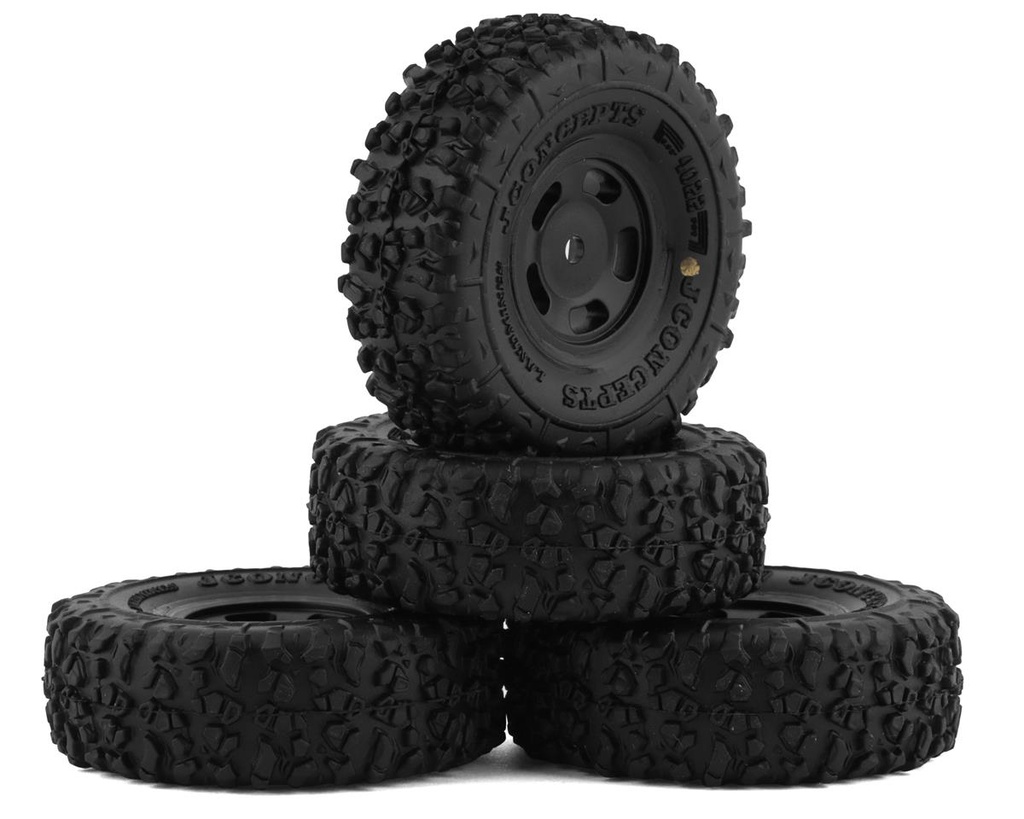 JConcepts Landmines 1.0" Pre-Mounted Tires w/Glide 5 Wheels (Black) (4) (Gold)