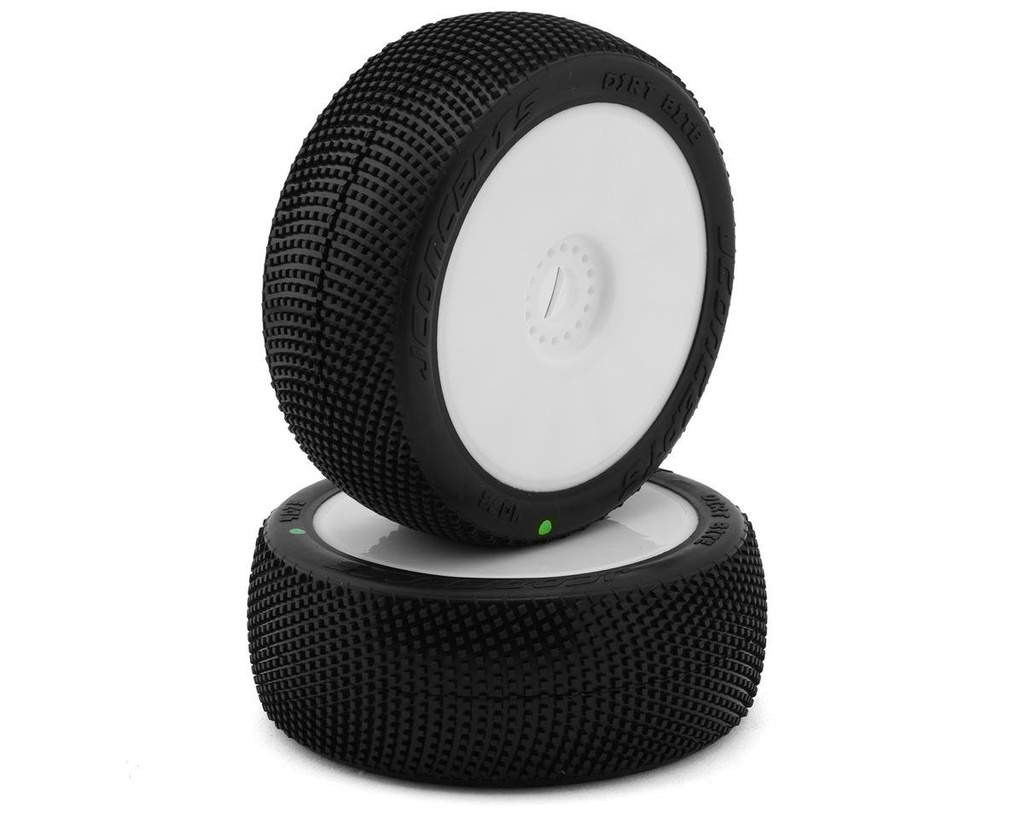 Dirt Bite 1/8 Off-Road Buggy Pre-Mounted Tires (2) (Wht) (Grn)