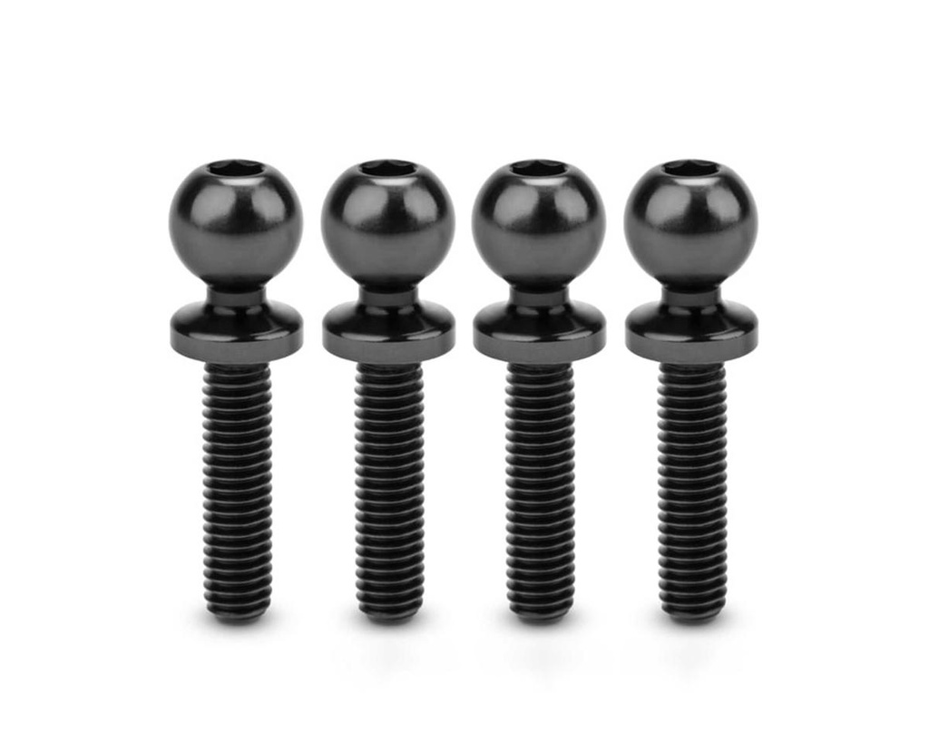 JConcepts 5.5mm Revolved Titanium Ball Studs (Black) (4) (12mm)