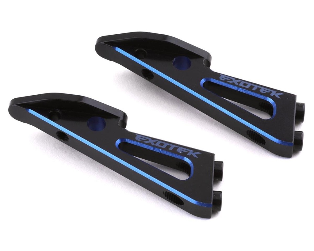 Exotek B6.3 Aluminum Wing Mounts (Black/Blue) (2)