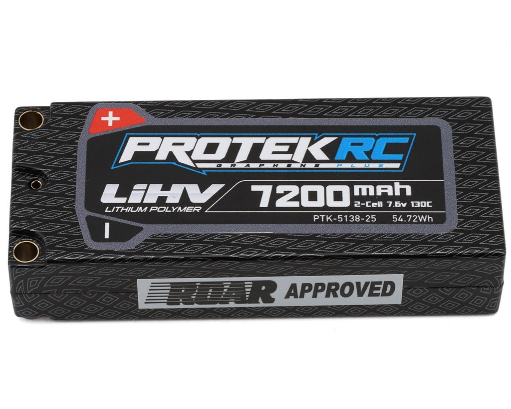 ProTek RC 2S 130C Low IR Si-Graphene+ HV Mid-Sized LiPo Battery (7.6V/7200mAh)