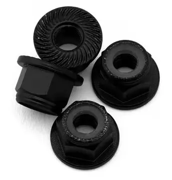 UpGrade RC Aluminum 4mm Serrated Wheel Nuts (4) (Black)
