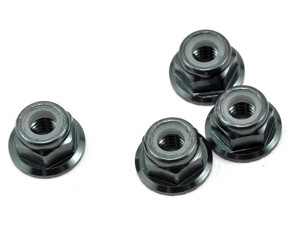 Tekno RC M4 Aluminum Serrated Locknut (4) (Gun Metal)