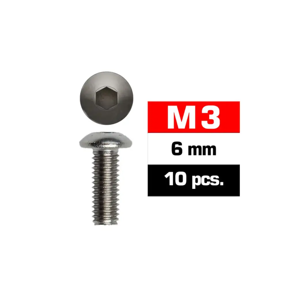 Ultimate Racing M3X6MM Button Head Screws (10 PCS) 