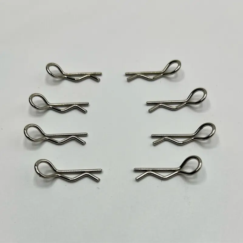 10th Scale Opposable Body Clips - Silver (4 Left 4 Right)