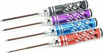Hobby Details Hex Driver Set - Hurricane Multi Colour 4pcs (1.5/2.0/2.5/3.0mm tips)