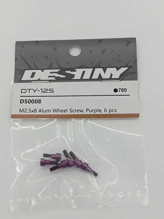 M2.5x8mm Aluminum Wheel Screw Purple (6) 
