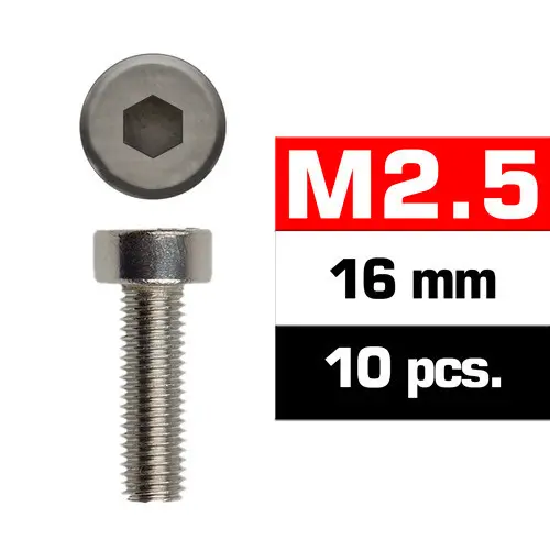 Ultimate Racing M2.5X16MM Cap Head Screws (10 PCS) 