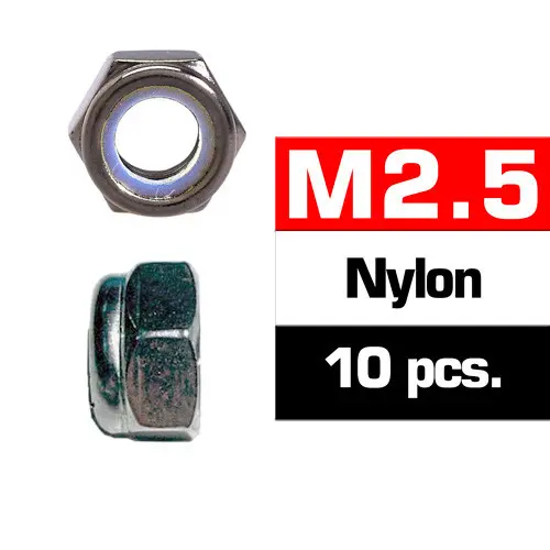 Ultimate Racing M2.5 Nylon Locknut Set (10 PCS) 