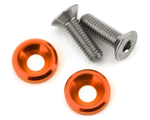 [175-10432] 175RC 3x10mm Titanium Motor Screws (Orange) (2)