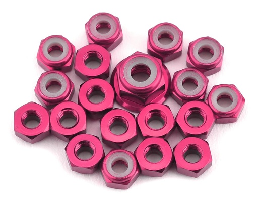 [175-10906] 175RC TLR 22 5.0 Aluminum Nut Set (Pink) (19)
