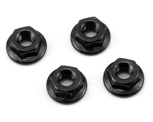 [175-11026] 175RC Aluminum 4mm Serrated Wheel Nuts (Black)