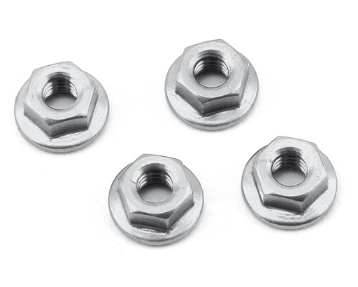 [175-11034] 175RC Aluminum 4mm Serrated Wheel Nuts (Silver)