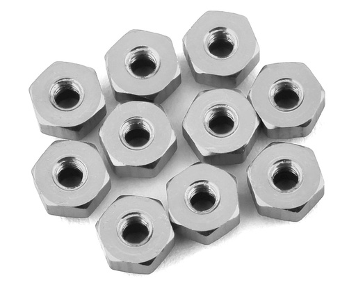 [175-12530] 175RC 4.5mm Mini-T 2.0 Aluminum Nut Kit (SIlver) (10)