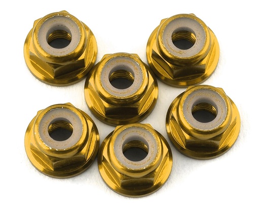 [175-17507] 175RC Lightweight Aluminum M3 Flanged Lock Nuts (Gold) (6)